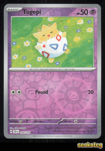 🎴 Togepi 070/191 Reverse Holo Surging Sparks NM 🎨 hishida