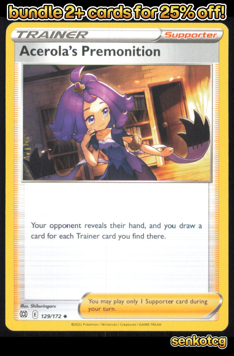 🎴 Acerola's Premonition 129/172 Uncommon Brilliant Stars NM