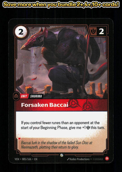 🎴 Forsaken Baccai 005/166 Common Vendetta NM 🎨 Productions