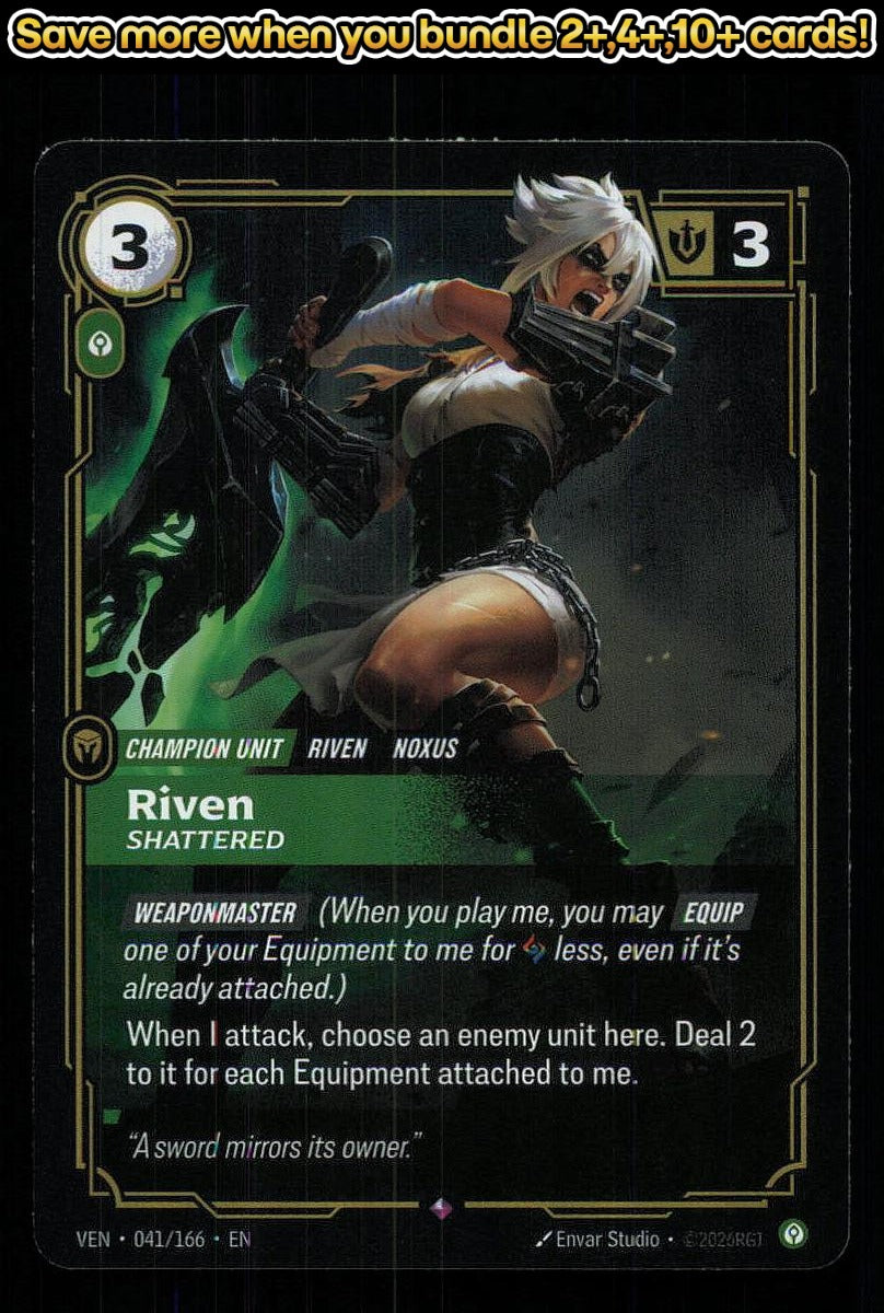 🎴 Riven - Shattered 041/166 Rare Foil Vendetta NM 🎨 Studio