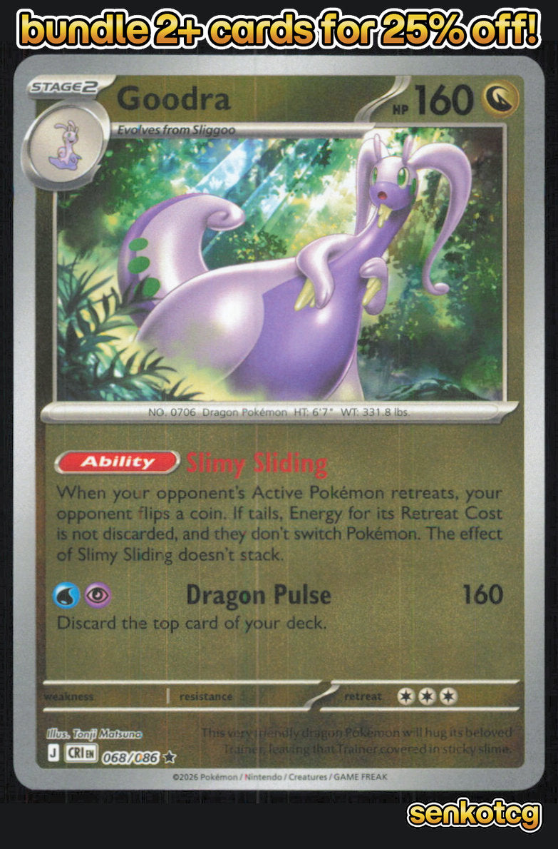 🎴 Goodra 068/086 Rare Reverse Holo Chaos Rising NM 🎨 Matsuno