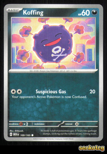 🎴 Koffing 109/165 151 NM 🎨 Shibuzoh.