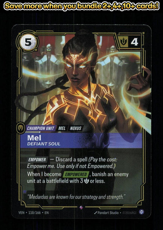 🎴 Mel - Defiant Soul 110/166 Rare Foil Vendetta NM 🎨 Studio