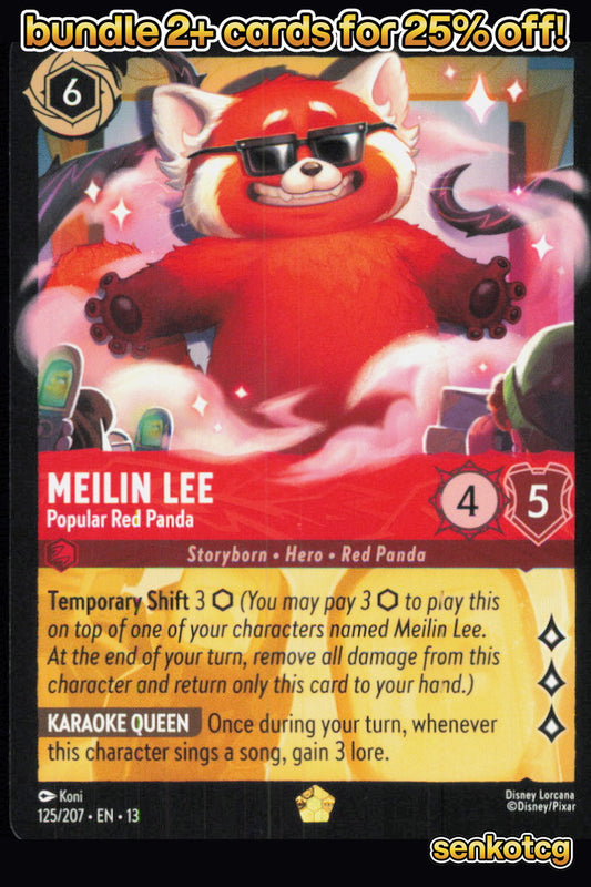 🎴 Meilin Lee - Popular Red Panda 125/204 Legendary Attack of the Vine! NM