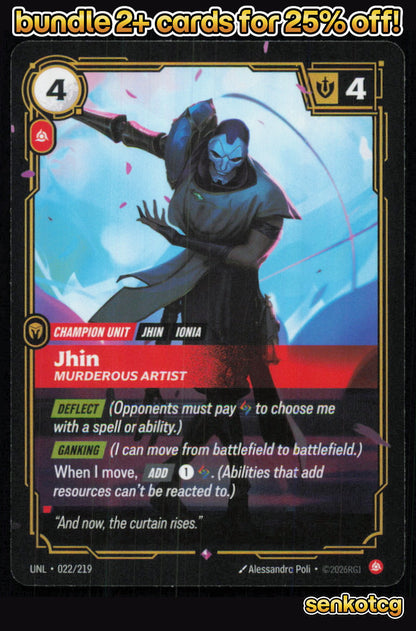 🎴 Jhin - Murderous Artist 022/219 Rare Foil Unleashed NM