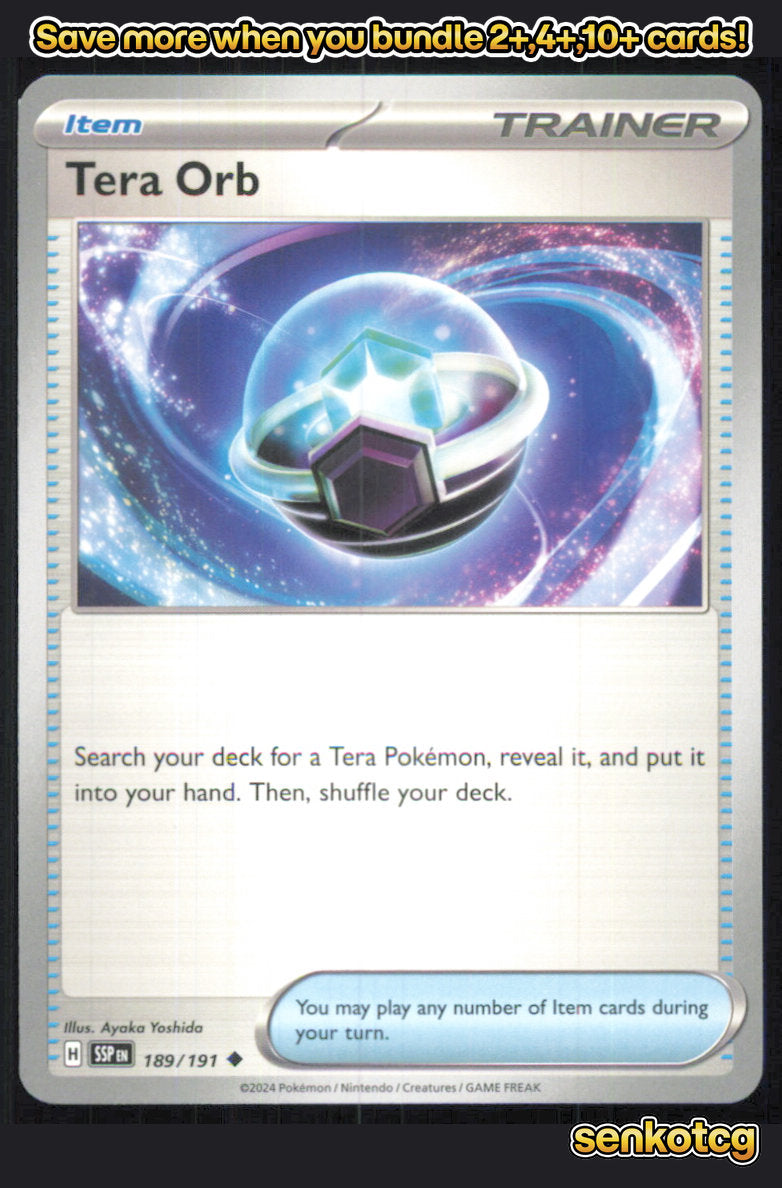🎴 Tera Orb 189/191 Uncommon Surging Sparks NM 🎨 Yoshida