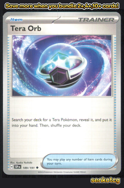 🎴 Tera Orb 189/191 Uncommon Surging Sparks NM 🎨 Yoshida