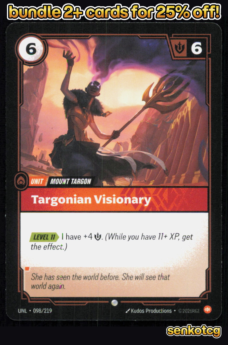 🎴 Targonian Visionary 098/219 Common Unleashed NM