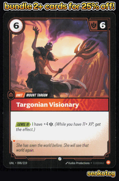 🎴 Targonian Visionary 098/219 Common Unleashed NM