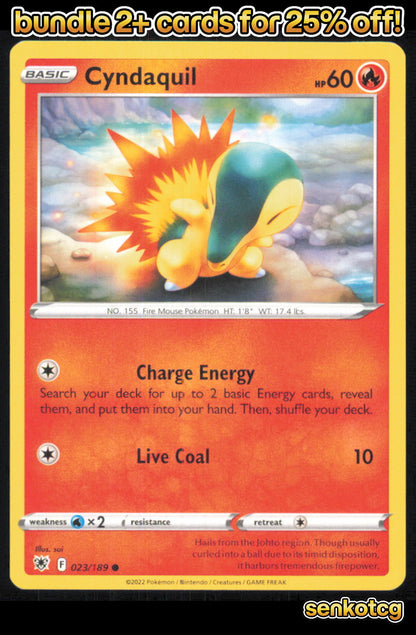🎴 Cyndaquil 023/189 Common Astral Radiance NM