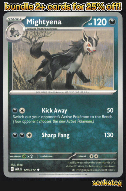 🎴 Mightyena 129/217 Uncommon Ascended Heroes NM