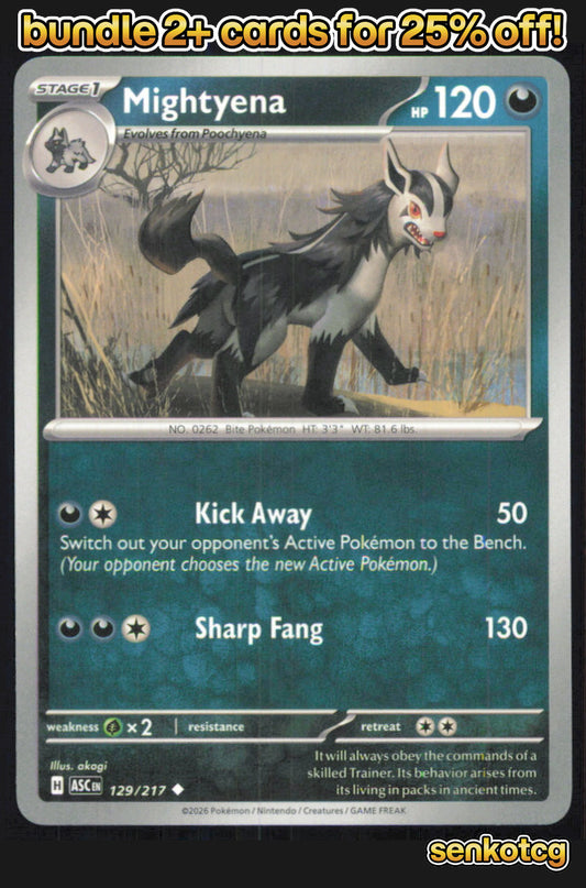 🎴 Mightyena 129/217 Uncommon Ascended Heroes NM