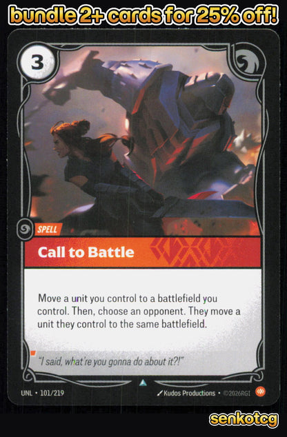🎴 Call to Battle 101/219 Uncommon Unleashed NM