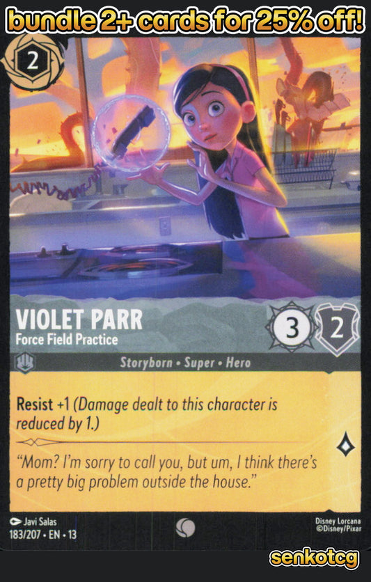 🎴 Violet Parr - Force Field Practice 183/204 Common Attack of the Vine! NM