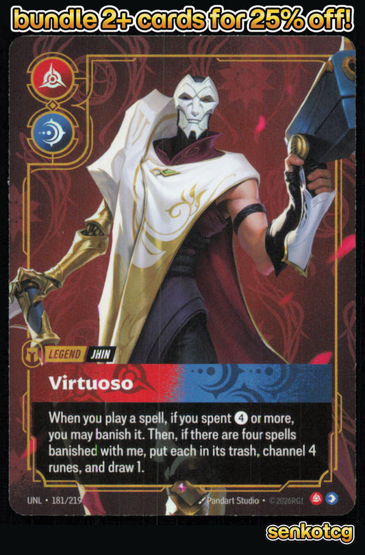 🎴 Jhin - Virtuoso 181/219 Rare Foil Unleashed NM