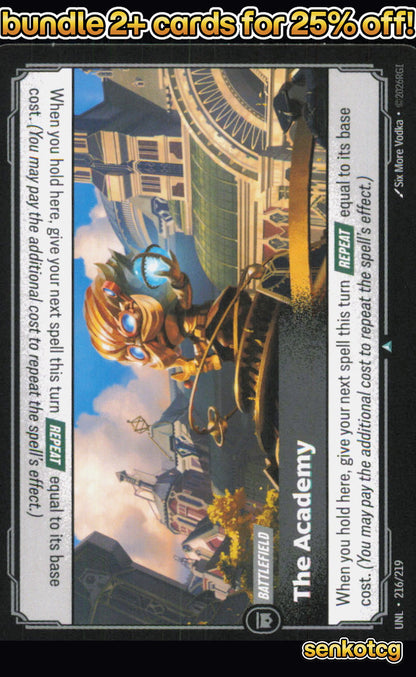 🎴 The Academy 216/219 Uncommon Unleashed NM