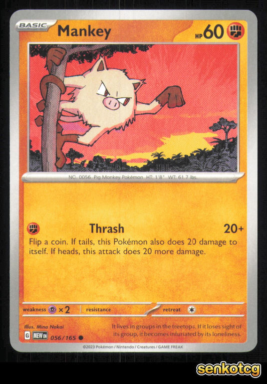 🎴 Mankey 056/165 151 NM 🎨 Nakai