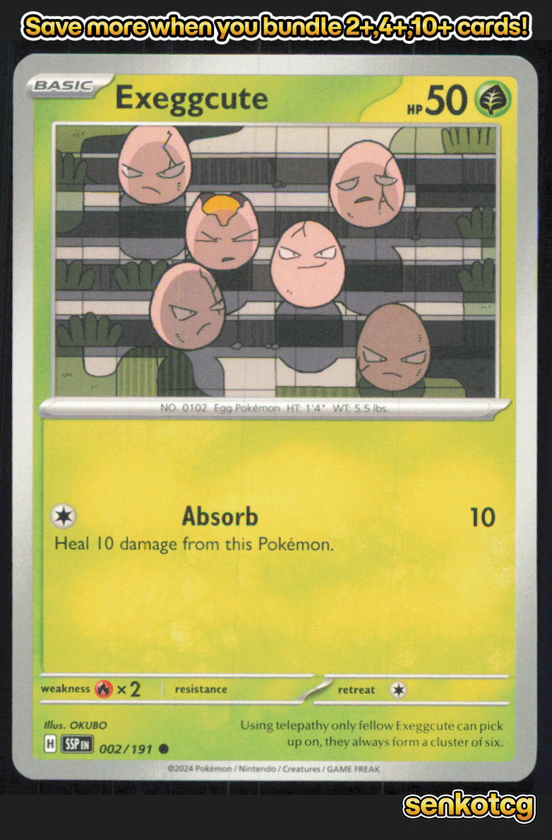 🎴 Exeggcute 002/191 Common Surging Sparks NM 🎨 OKUBO