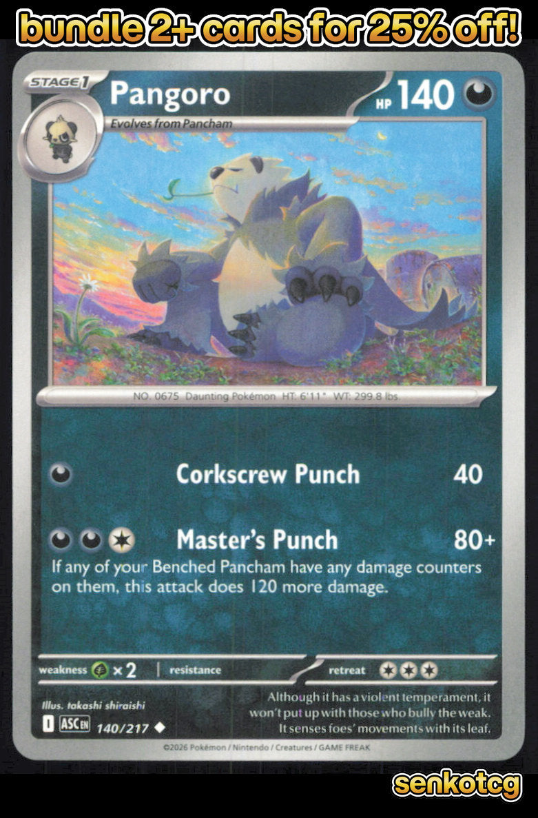🎴 Pangoro 140/217 Uncommon ASC Ascended Heroes NM