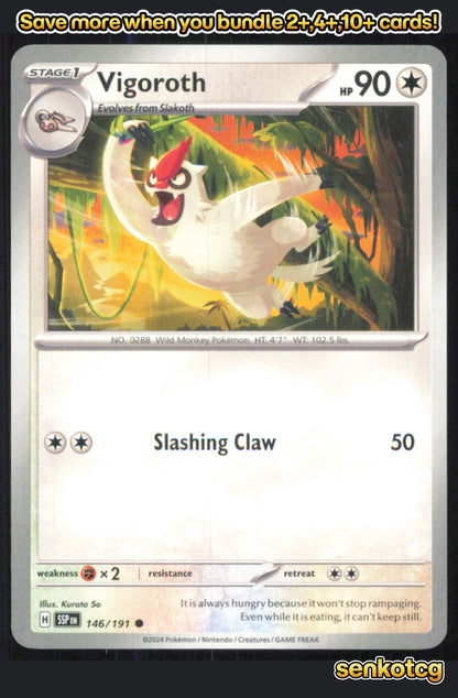 🎴 Vigoroth 146/191 Common Surging Sparks NM 🎨 So