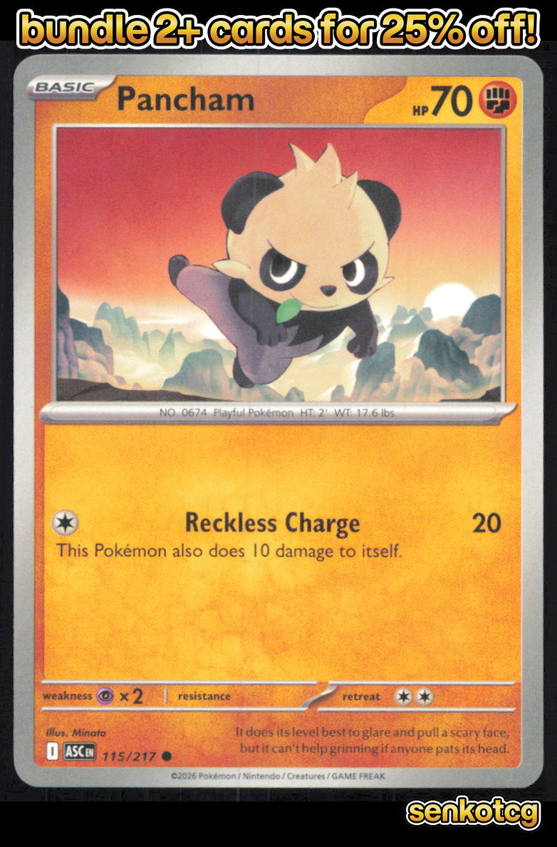 🎴 Pancham 115/217 Common ASC Ascended Heroes NM