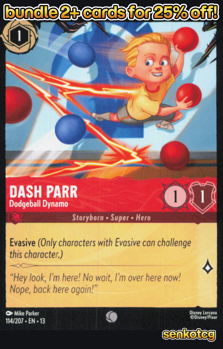 🎴 Dash Parr - Dodgeball Dynamo 114/204 Common Attack of the Vine! NM