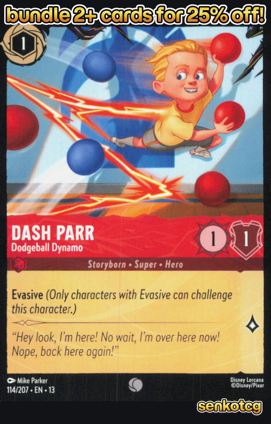 🎴 Dash Parr - Dodgeball Dynamo 114/204 Common Attack of the Vine! NM