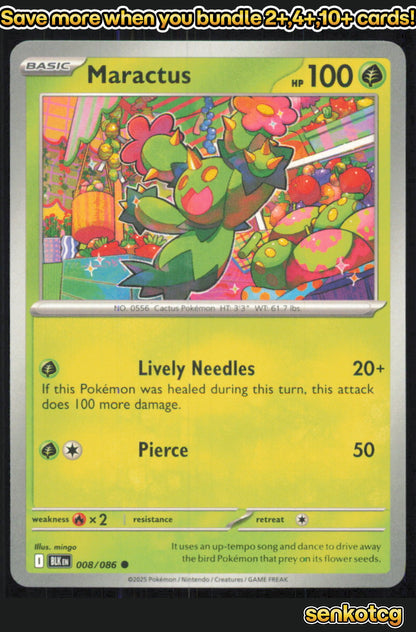 🎴 Maractus 008/086 Common Black Bolt NM 🎨 mingo