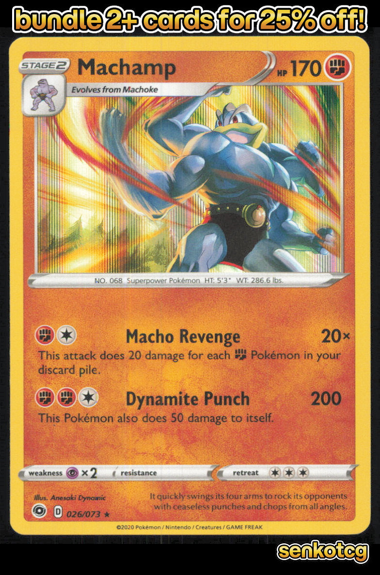 🎴 Machamp 026/073 Rare Champion's Path NM