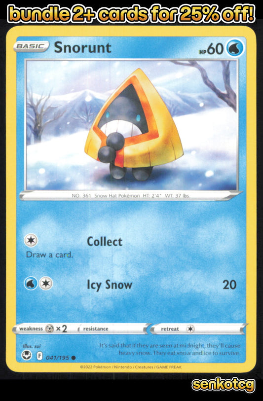 🎴 Snorunt 041/195 Common Silver Tempest NM