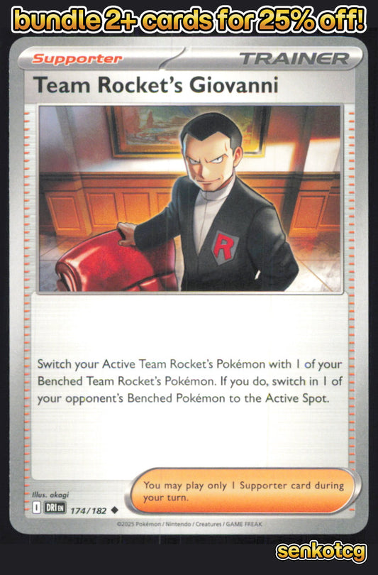 🎴 Team Rocket's Giovanni 174/182 Uncommon Destined Rivals NM