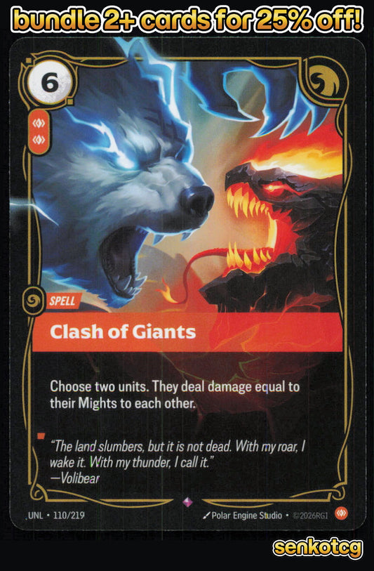 🎴 Clash of Giants 110/219 Rare Foil Unleashed NM