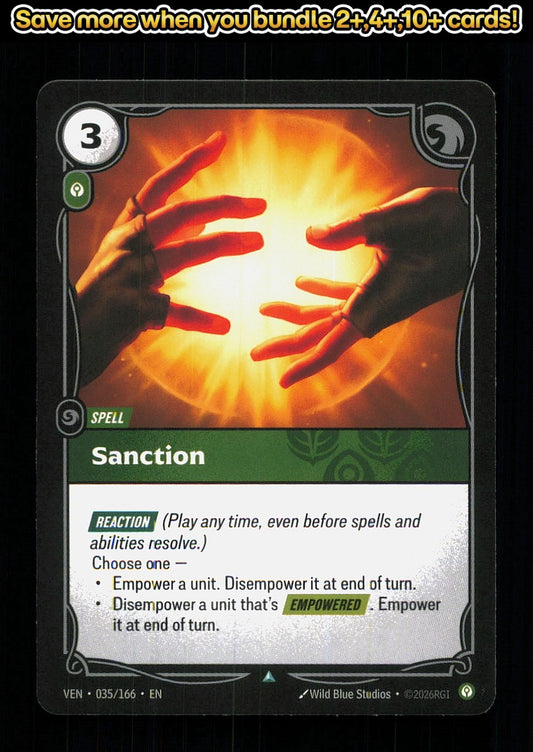 🎴 Sanction 035/166 Uncommon Vendetta NM 🎨 Studios