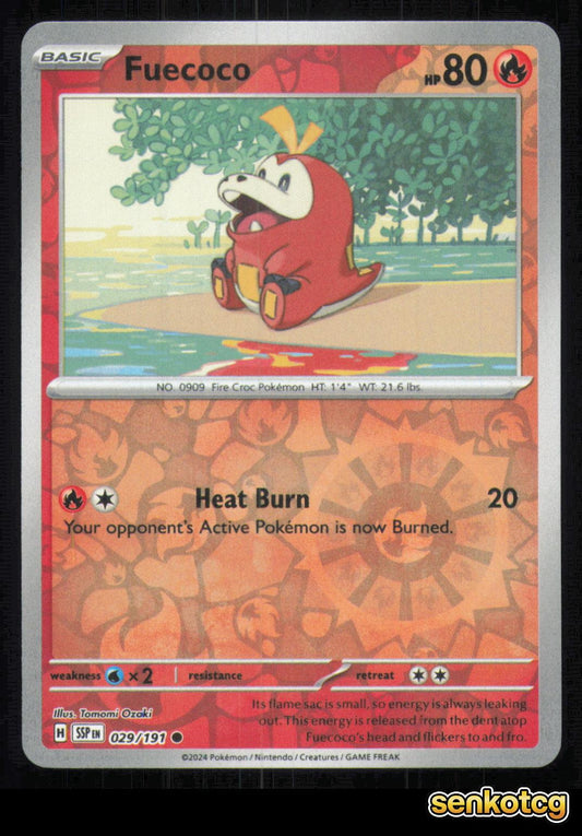 🎴 Fuecoco 029/191 Reverse Holo Surging Sparks NM 🎨 Ozaki