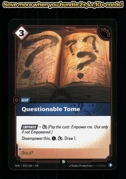 🎴 Questionable Tome 054/166 Common Vendetta NM 🎨 Productions