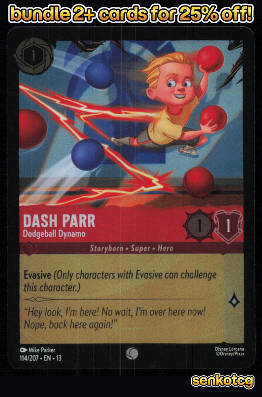 🎴 Dash Parr - Dodgeball Dynamo 114/204 Common Cold Foil Attack of the Vine! NM