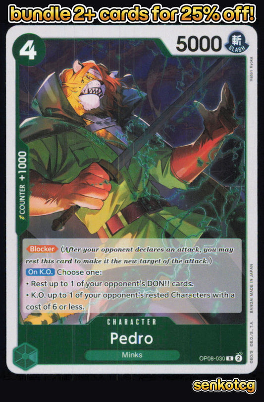 🎴 Pedro OP08-030 Rare Foil Two Legends NM