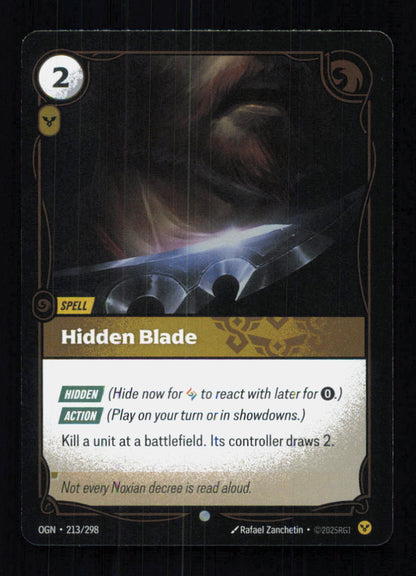 🎴 Hidden Blade 213/298 Common Foil OGN Origins NM