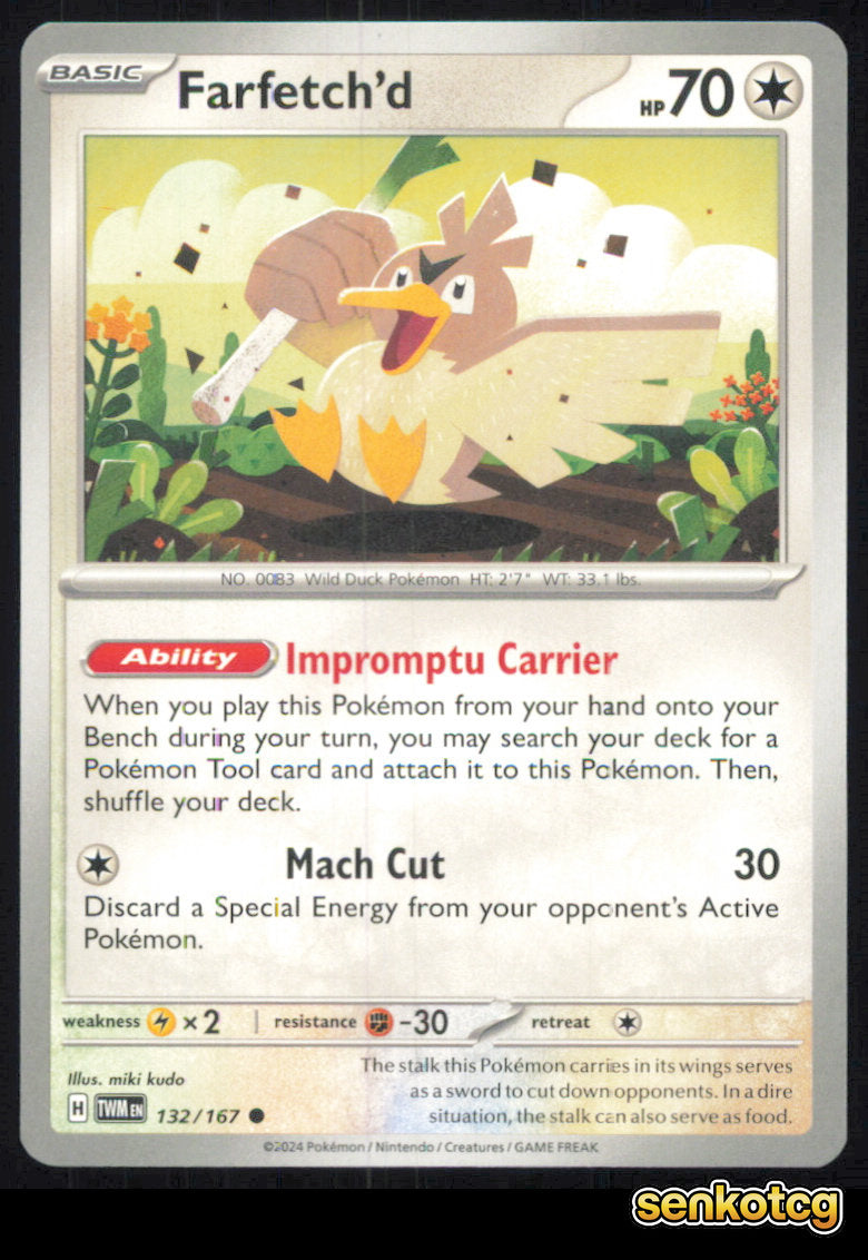 🎴 Farfetch'd 132/167 Common Twilight Masquerade NM