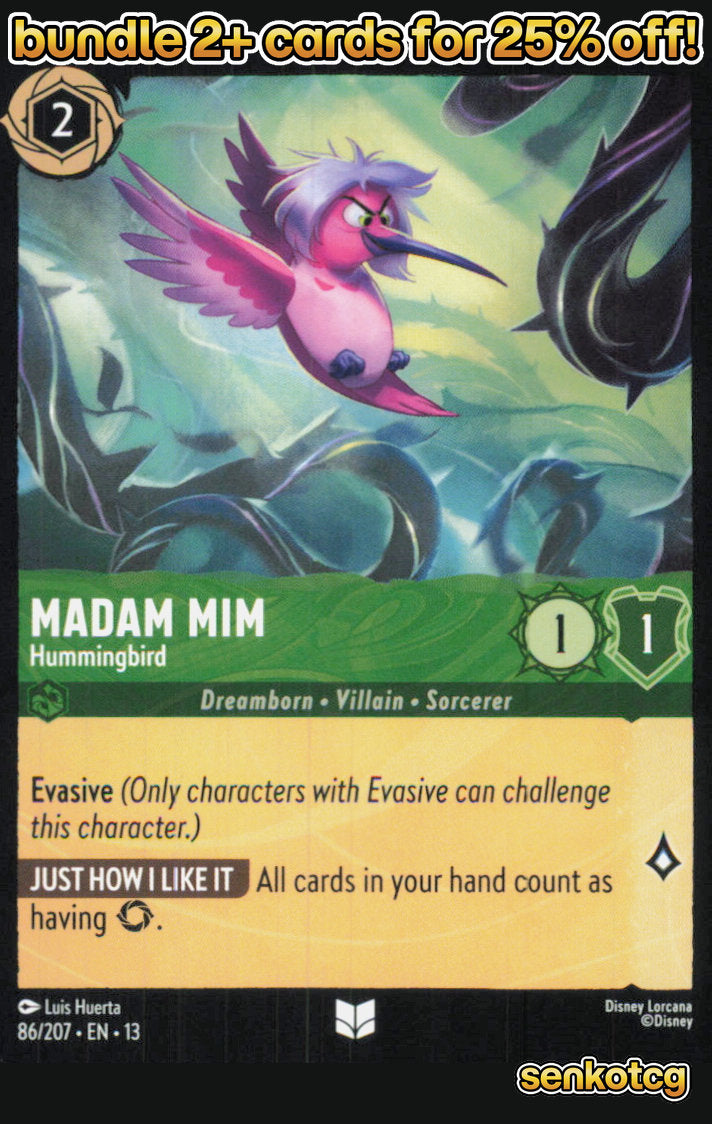 🎴 Madam Mim - Hummingbird 86/204 Uncommon Attack of the Vine! NM
