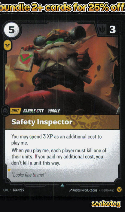 🎴 Safety Inspector 164/219 Uncommon Foil Unleashed NM