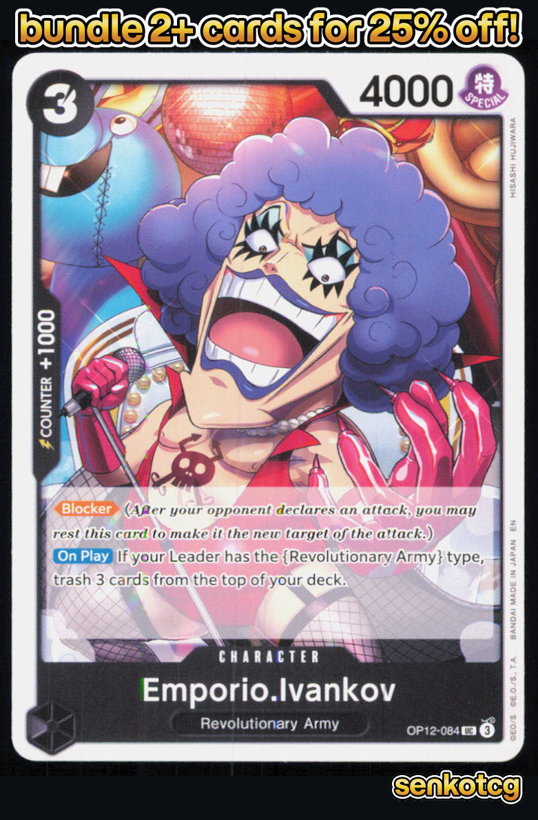 🎴 Emporio.Ivankov (084) OP12-084 Uncommon Legacy of the Master NM