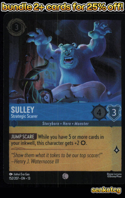 🎴 Sulley - Strategic Scarer 152/204 Common Cold Foil Attack of the Vine! NM
