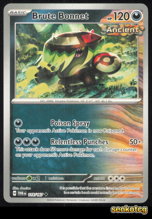 🎴 Brute Bonnet 118/167 Uncommon Twilight Masquerade NM