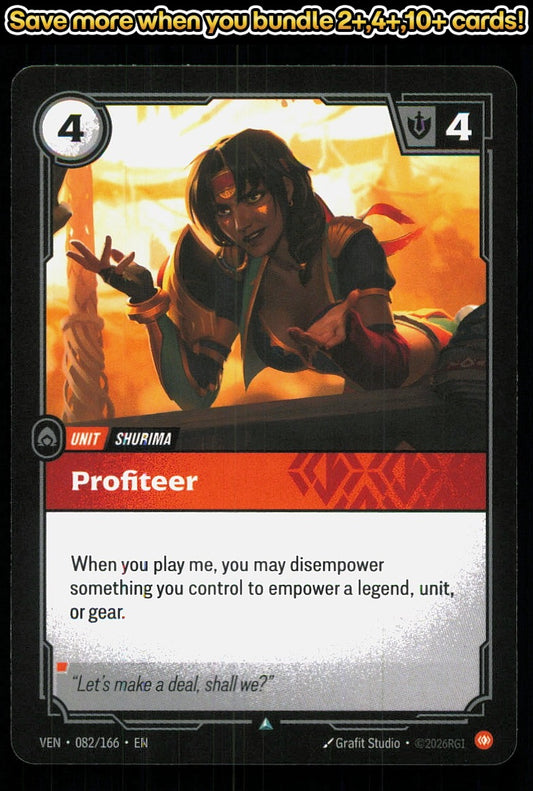 🎴 Profiteer 082/166 Uncommon Vendetta NM 🎨 Studio