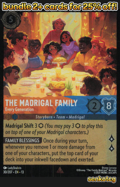 🎴 The Madrigal Family - Every Generation 30/204 C Foil Attack of the Vine! NM