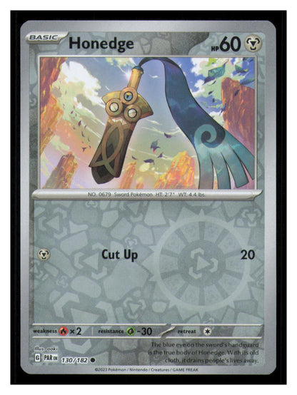 🎴 Honedge 130/182 Reverse Holo Paradox Rift Pokemon NM
