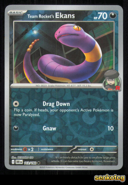 🎴 Team Rocket's Ekans 112/182 Reverse Holo Destined Rivals NM 🎨 ITO