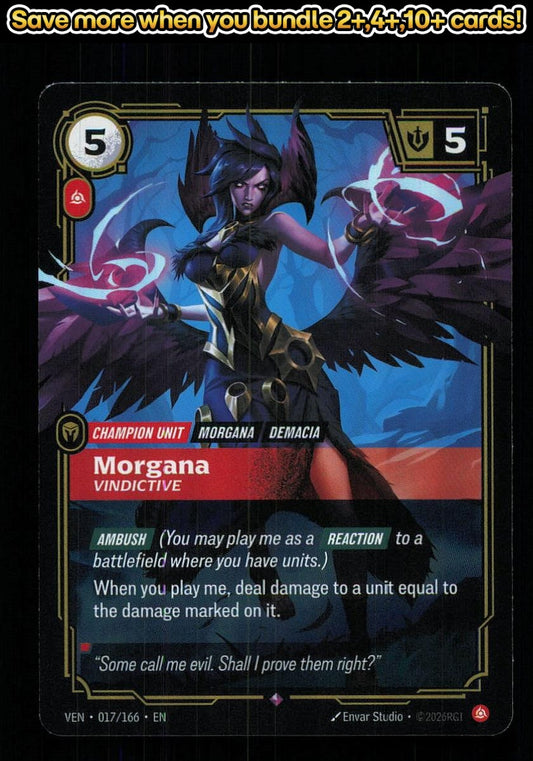 🎴 Morgana - Vindictive 017/166 Rare Foil Vendetta NM 🎨 Studio