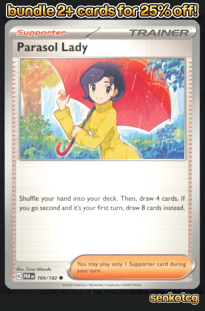 🎴 Parasol Lady 169/182 Common Paradox Rift NM